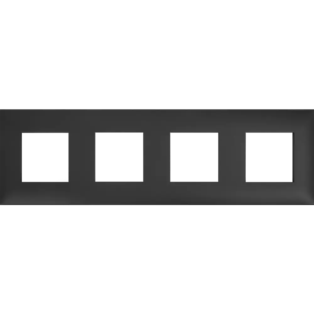 Рамка для розеток и выключателей DKC Avanti 4 поста цвет черный матовый STLM-2179853