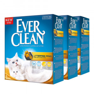 ПР0032243*3 Наполнитель для кошачьего туалета Litter free Paws комкующийся для идеально чистых лап 6л (упаковка - 3 шт) EVER CLEAN