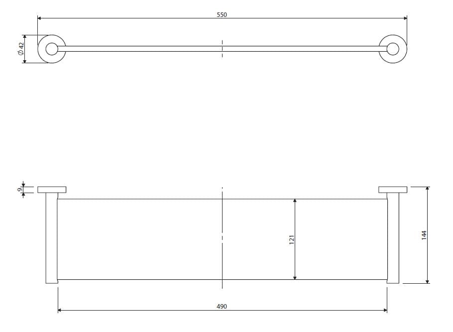 Полка для ванной комнаты из латуни и стекла OMNIRES Современный проект ARCH-00029983 - Вид №10
