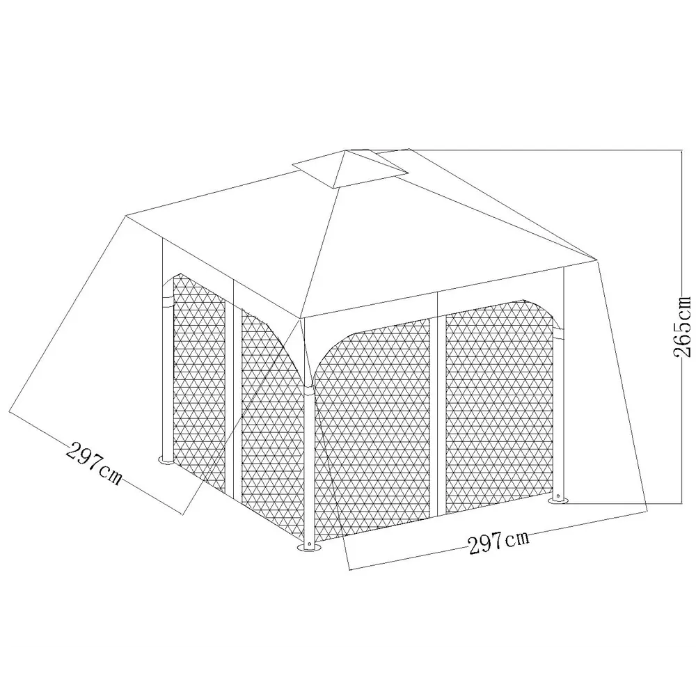 Каркас павильона Сапфир 2.95x2.95 м сталь Santreyd STLM-2095628 - Вид №7