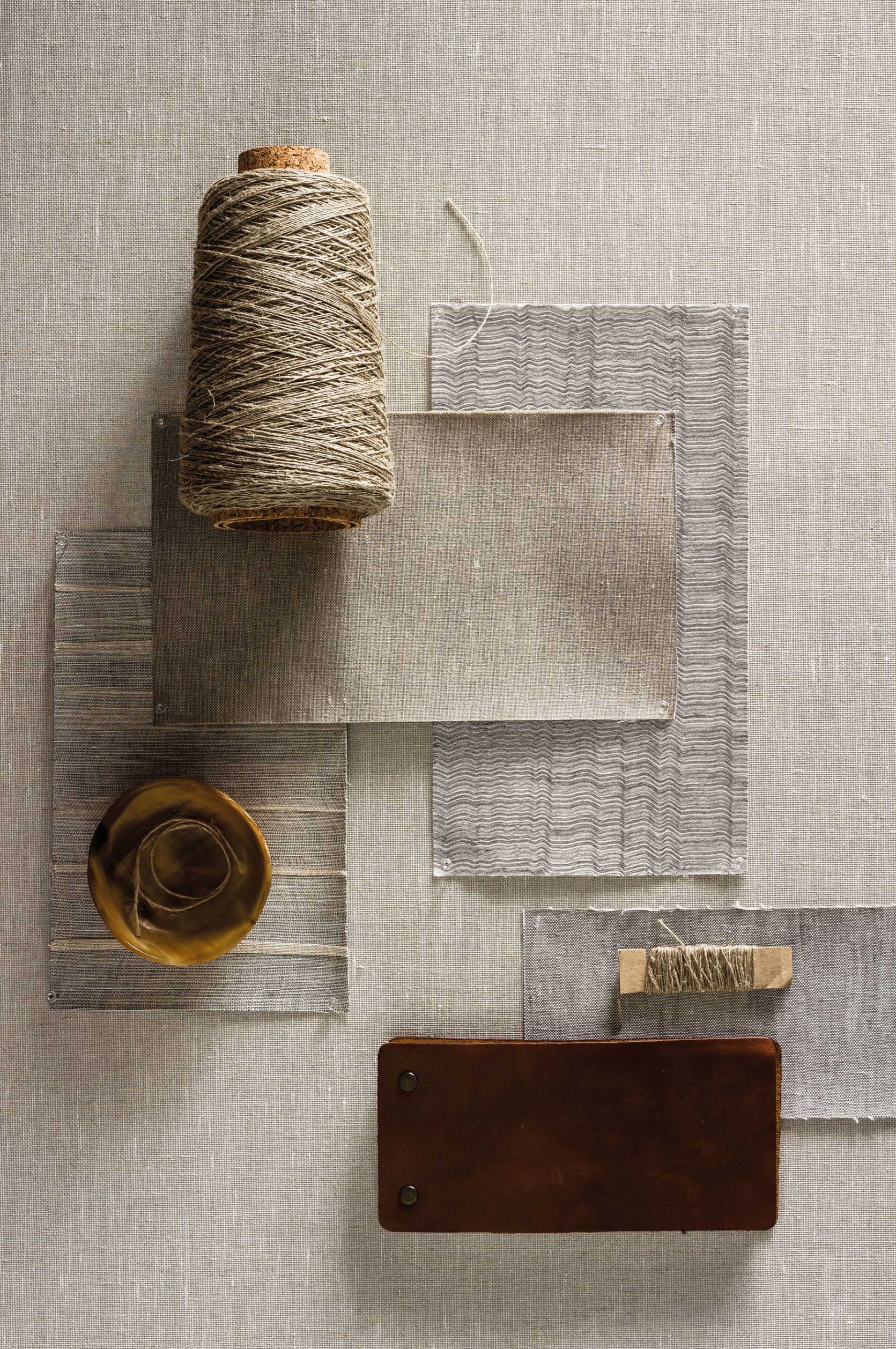 Льняная однотонная настенная ткань Casamance Parallèle ARCH-00129096 - Вид №6