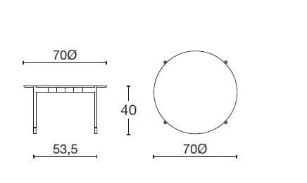Круглый журнальный столик с металлическим основанием и столешницей из HPL Diemme ARCH-00064247 - Вид №5