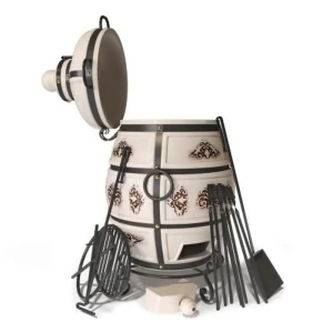 Тандыр Александр ø56 h95 см керамика/сталь бежевый