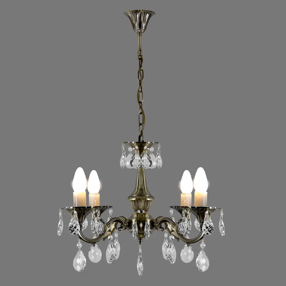 Люстра Люкс HD73023-5 5xE14x60 Вт, металл/хрусталь, цвет бронза WINK STLM-2192167 - Вид №1