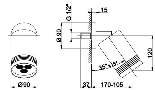 Душевая головка из нержавеющей стали AQUAELITE Кино ARCH-00006920 - Вид №2