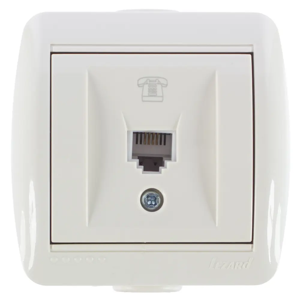 Телефонная розетка накладная Lezard Nata RJ11, цвет кремовый STLM-2029485