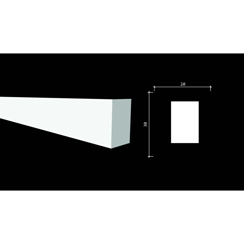Молдинг настенный полистирол ударопрочный Decor-Dizayn DD611 белый 20x30x2000 мм STLM-2010970 - Вид №2