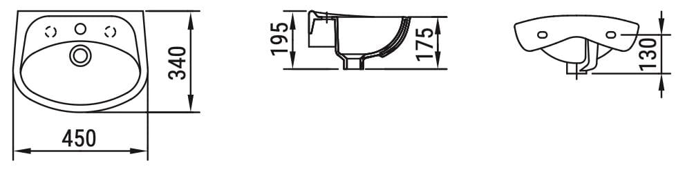 Настенные керамические общественные мытье рук Ceramica Dolomite MADDALENA ARCH-00023528 - Вид №2