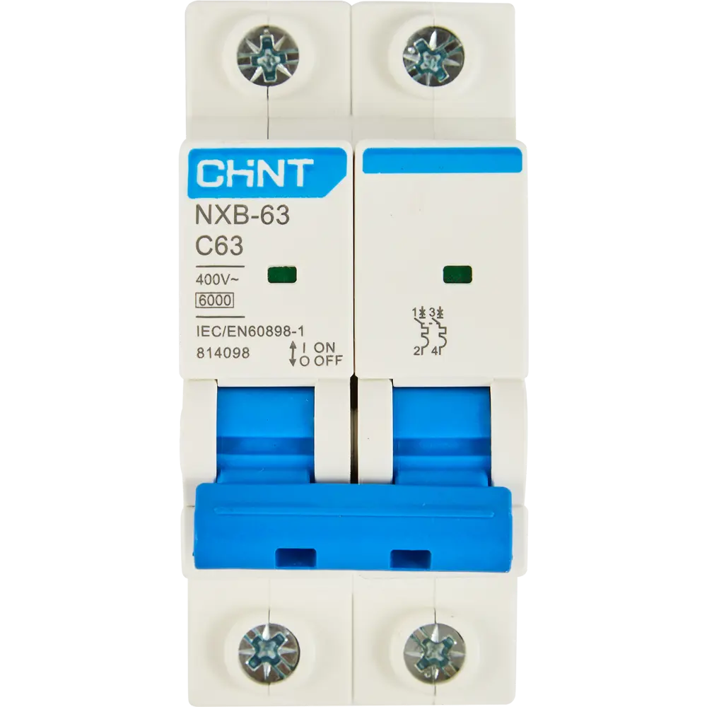 Автоматический выключатель CHINT NXB-63S 2P C63 А 6 кА STLM-2080412 - Вид №1