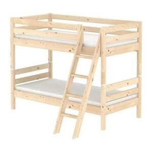 Кровать Flexa Classic двухъярусная с наклонной лестницей, лакированная, 200 см