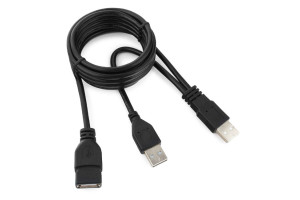 16206436 Кабель-удлинитель USB 2.0 Pro, 2xAM/AF, 1.8м, экран, черный, пакет CCP-USB22-AMAF-6 Cablexpert