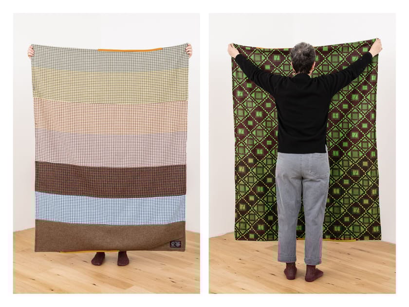 Двусторонний плед из шерсти и хлопка isOnAir 50 повторов ARCH-00026477