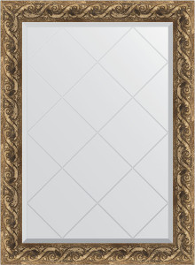 BY 4184 Зеркало с гравировкой в багетной раме - фреска 84 mm EVOFORM Exclusive-G