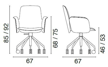 Кожаный стул с регулируемой высотой с колесами Fasem Electa ARCH-00097085 - Вид №2