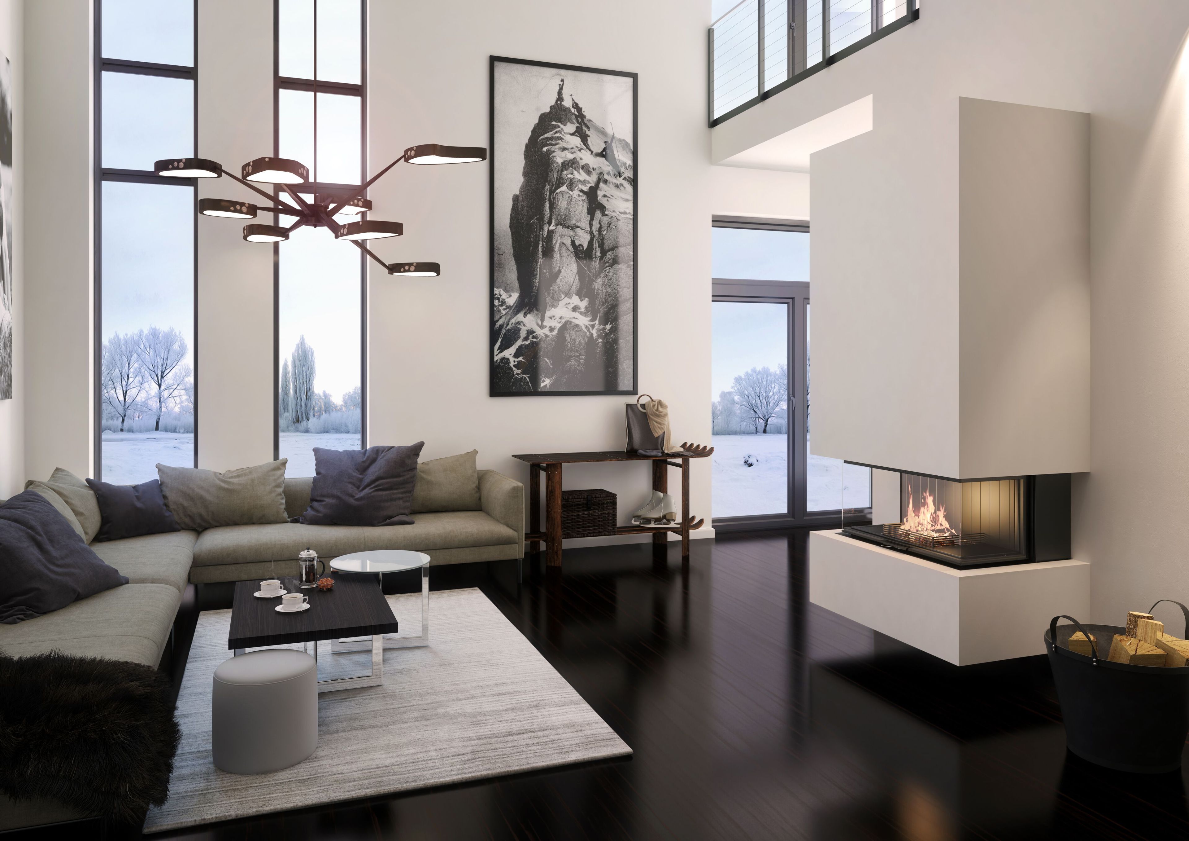 Стальной дровяной камин с тройным фасадом RÜEGG RIII ARCH-00085789