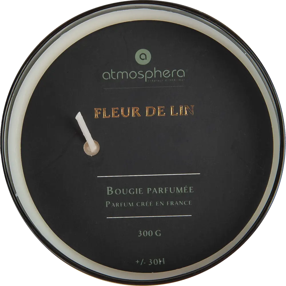 Свеча восковая ароматизированная Цветок льна черно-белая 7.5 см 300 г Atmosphera STLM-2037787 - Вид №2