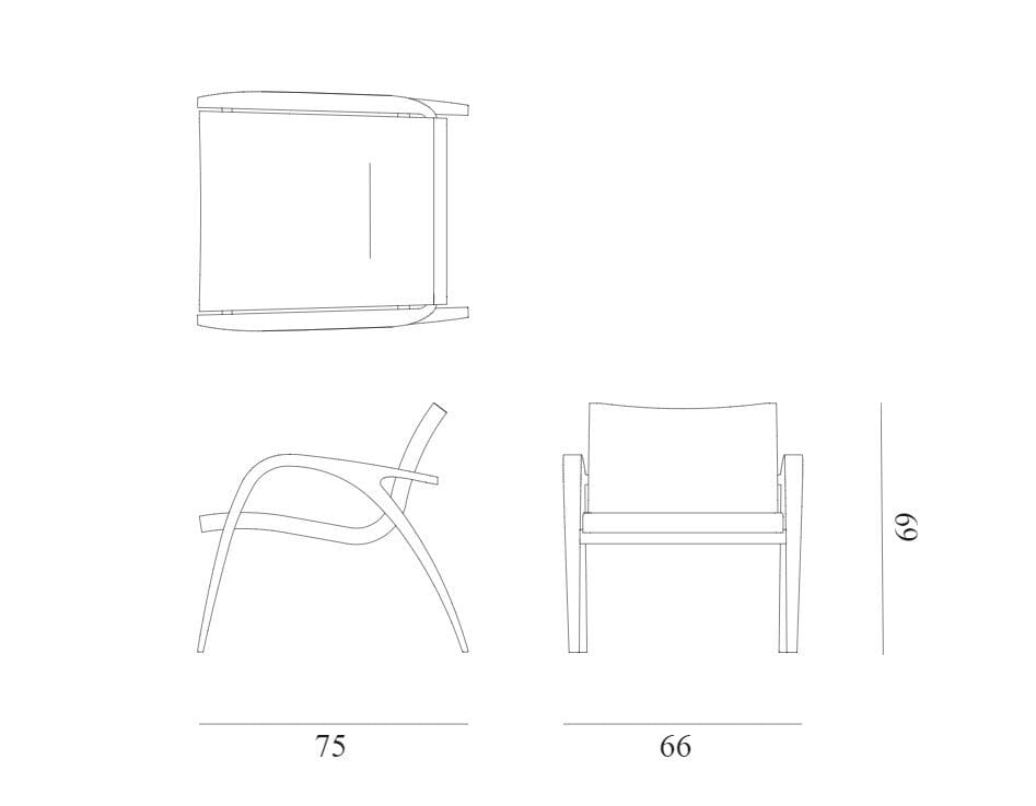 Ткань сад стул с подлокотниками Exteta Franco Albini Re-edition ARCH-00095404 - Вид №19