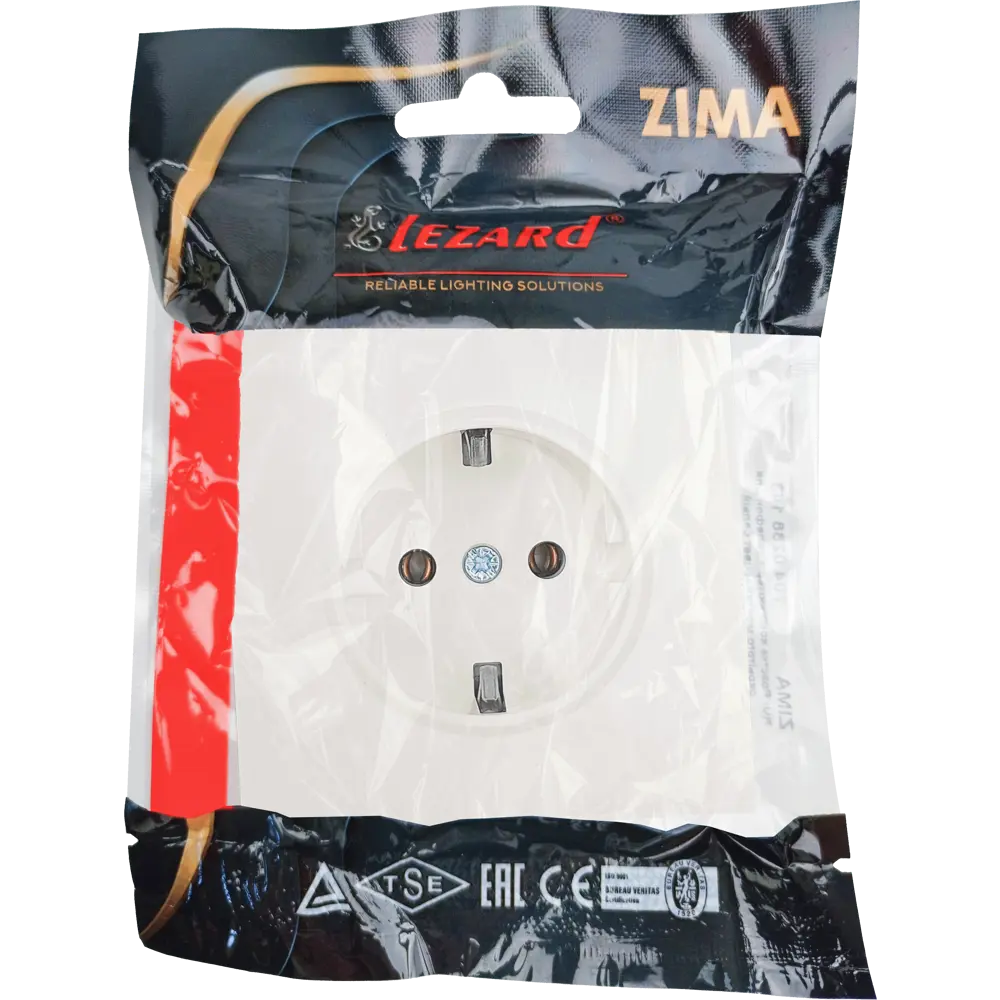 Розетка встраиваемая Lezard Zima с заземлением цвет слоновая кость STLM-2068687 - Вид №5