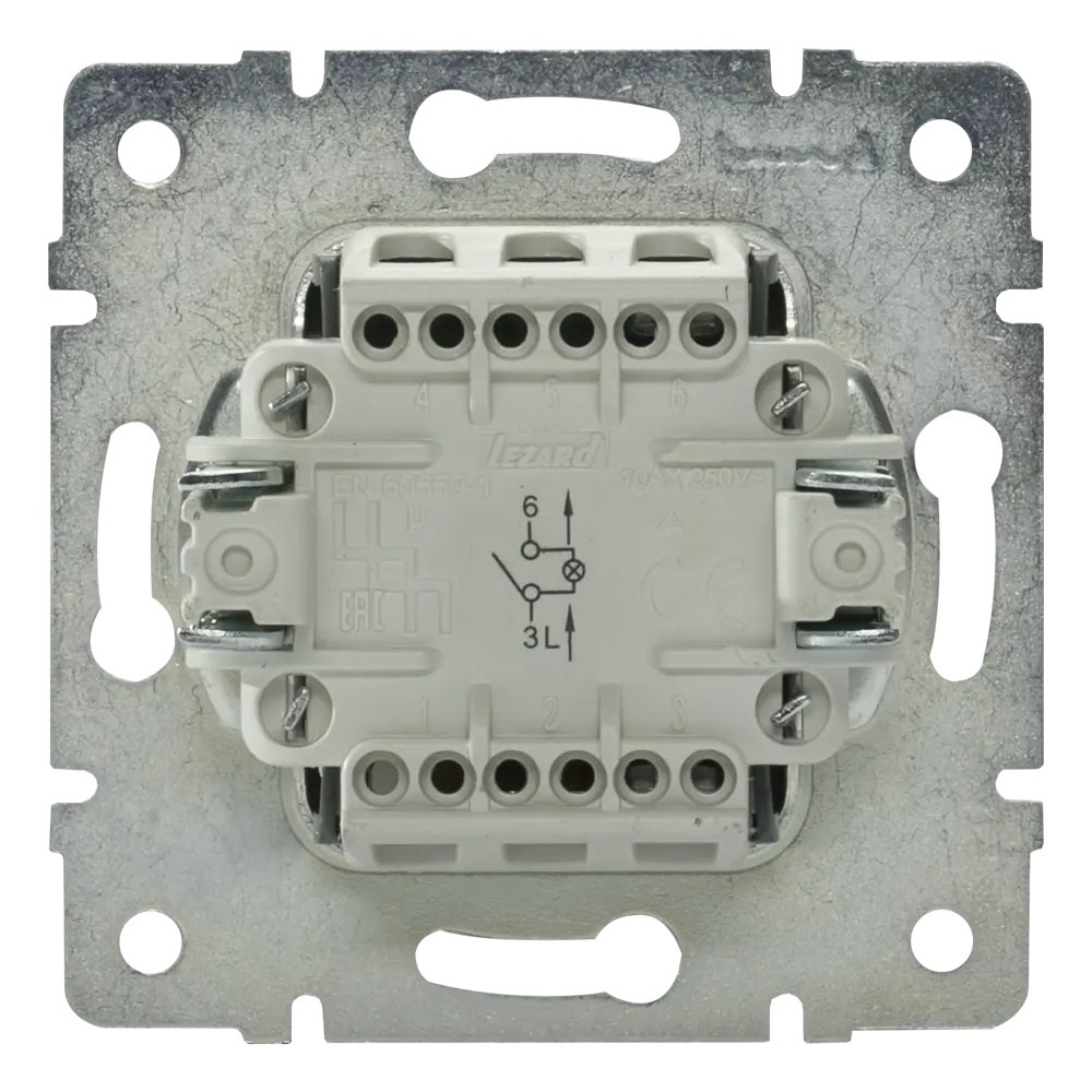 Выключатель встраиваемый Lezard Rain 1 клавиша с подсветкой, цвет белый STLM-2029525 - Вид №3