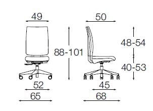 5 спиц подлокотник ткань операционный офисный стул Diemme Five ARCH-00043934 - Вид №8