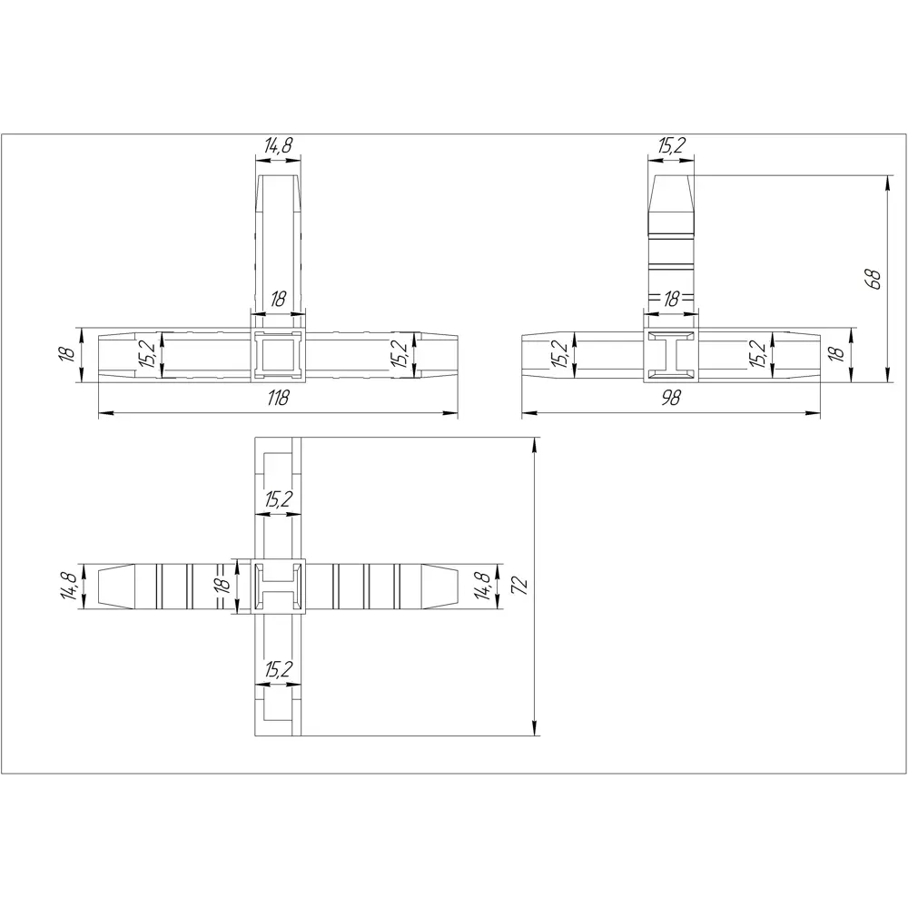 Santreyd Коннектор для мебельных профилей 15×15 мм 82694561 STLM-0034289 - Вид №5