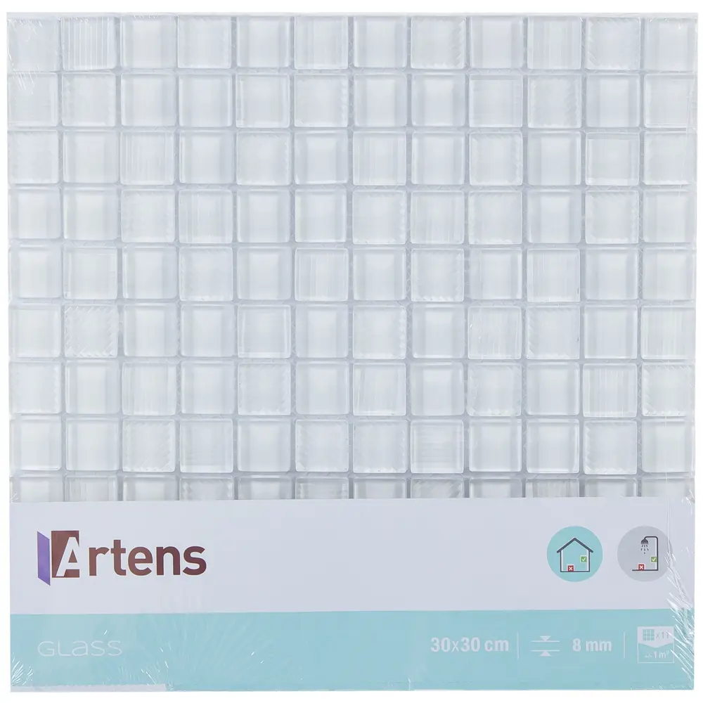 Мозаика Artens Glass 30х30 см стекло цвет белый STLM-2028889 - Вид №5