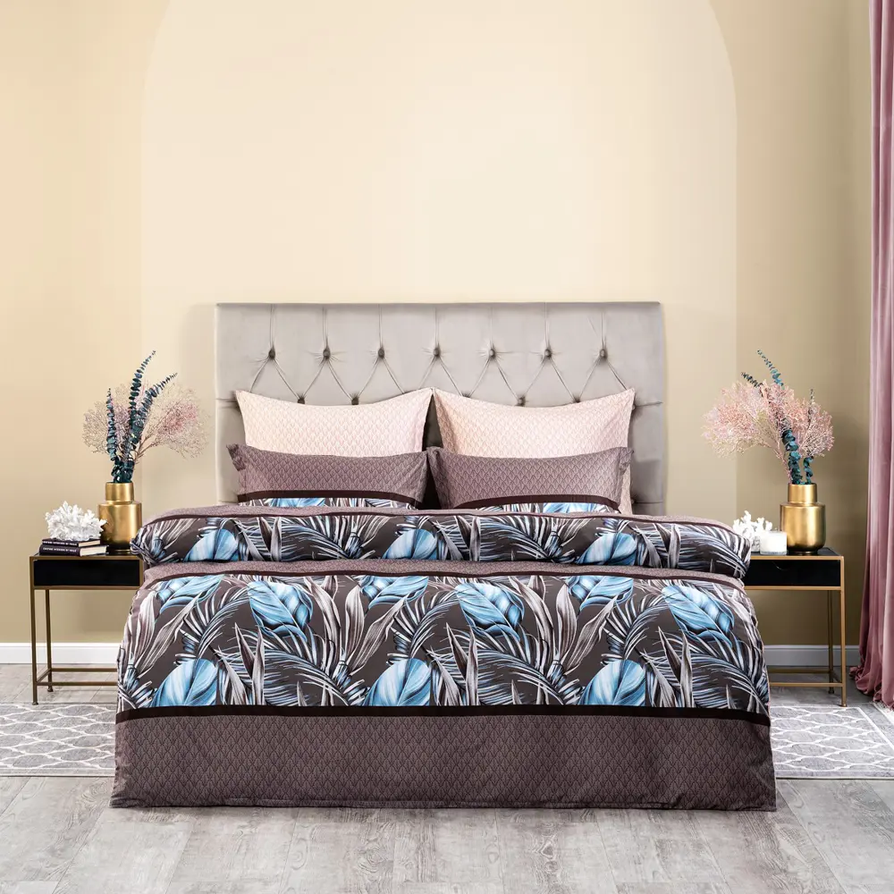 91475458 Комплект постельного белья Cassia Измир евро, хлопок, разноцветный STLM-1066839