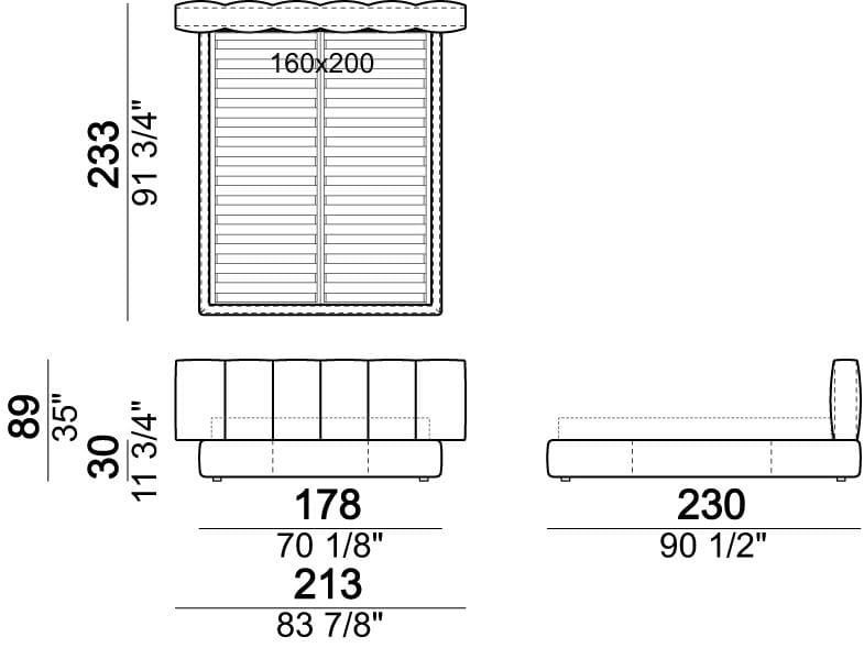 Двуспальная кровать с мягким изголовьем Arketipo Milky Way ARCH-00039095 - Вид №6