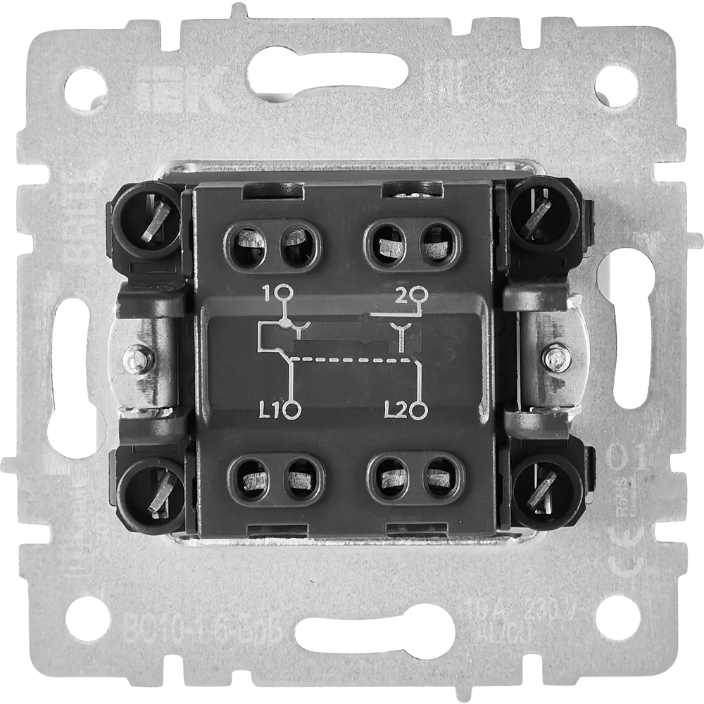 Выключатель IEK Brite двухклавишный скрытого монтажа 87761760 STLM-1111959 - Вид №2