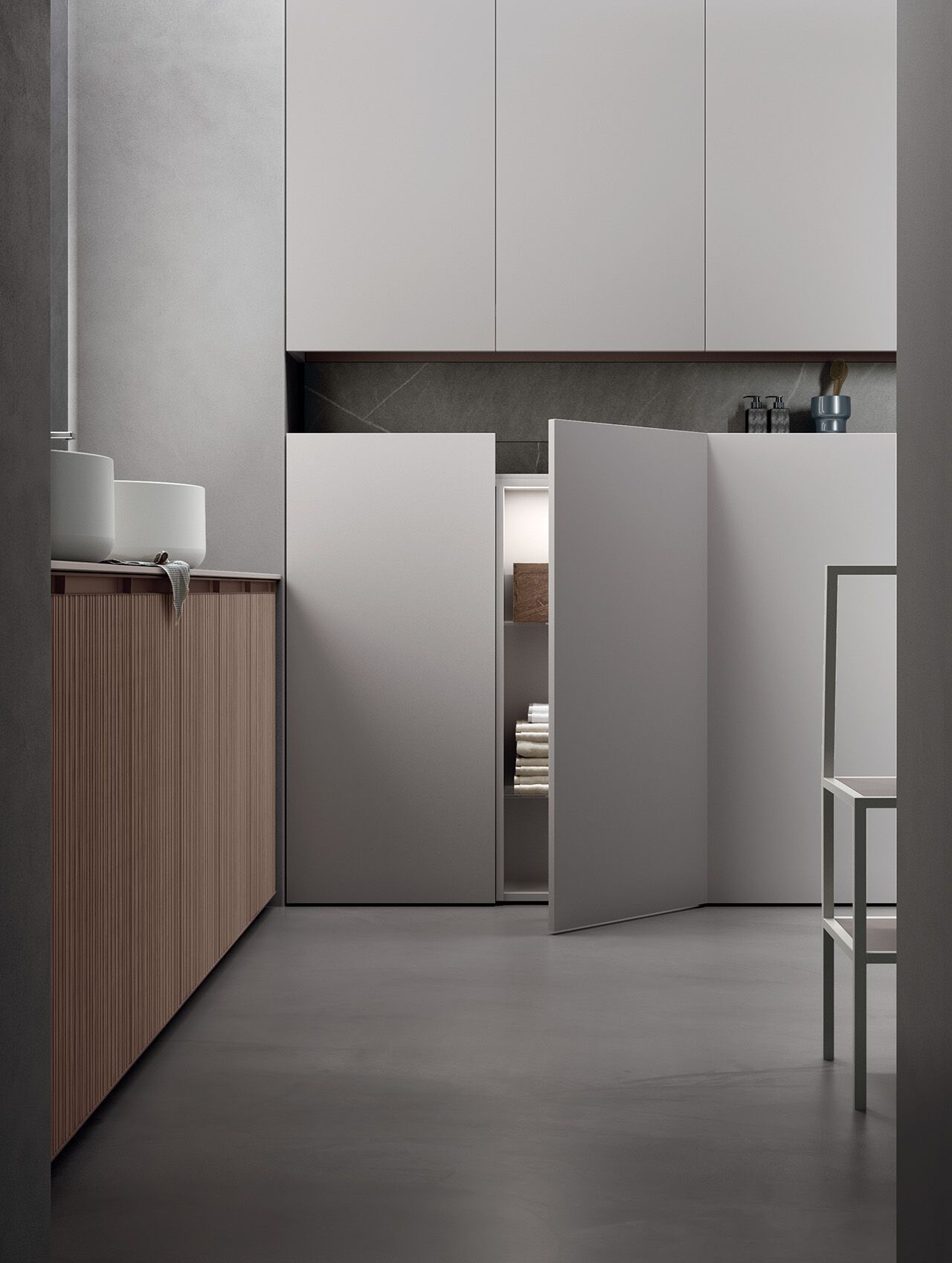 Двойной напольный умывальник с зеркалом ARCOM Rail ARCH-00113589 - Вид №1