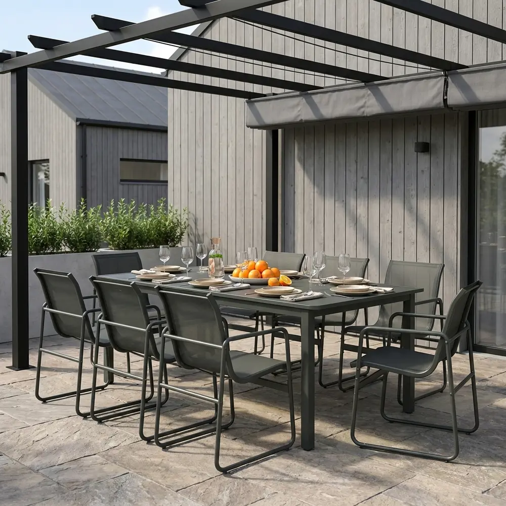 Садовое кресло без подушки BEGINIA Tomari 2 шт 50x60x82.5 см сталь цвет зеленый STLM-2140393 - Вид №15