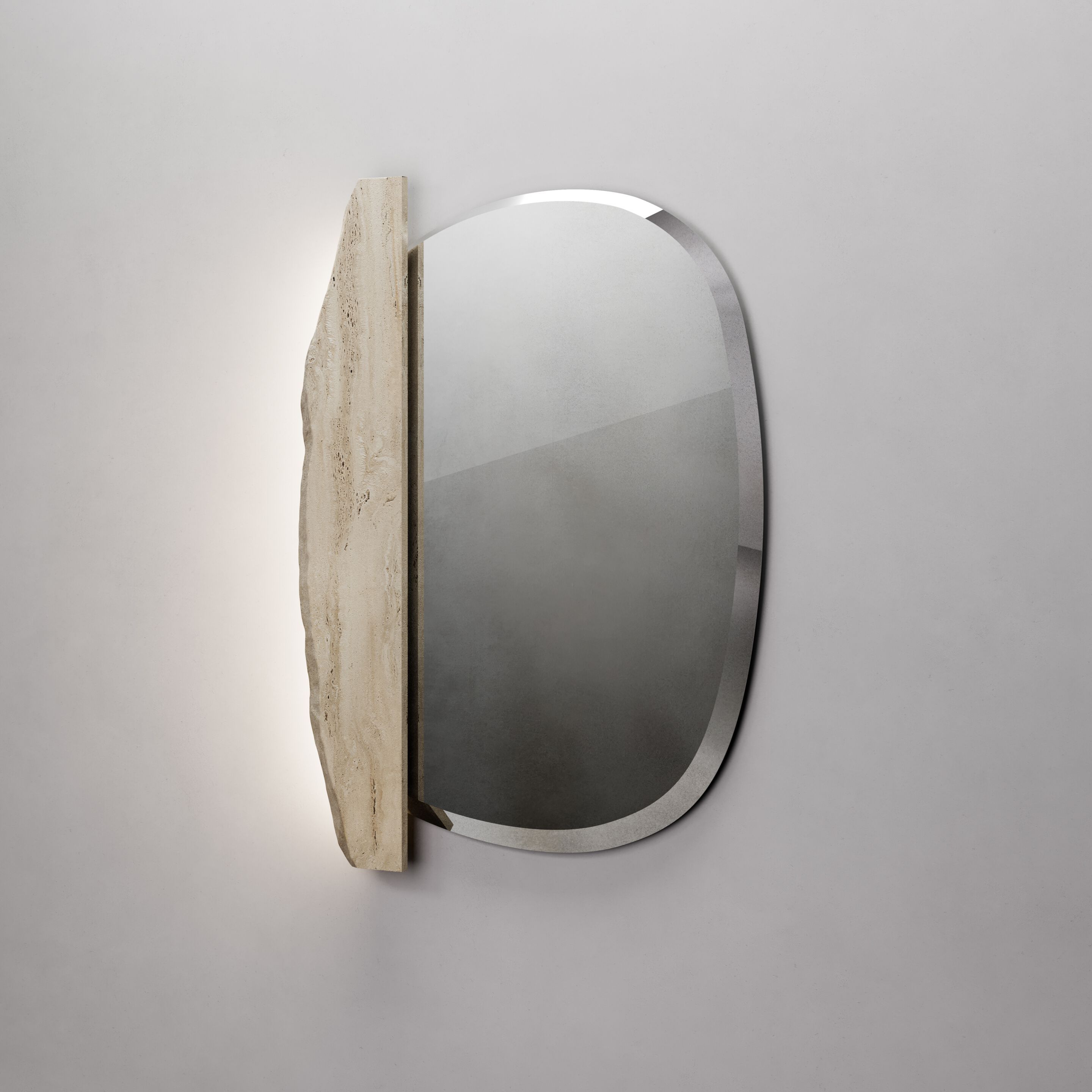 Травертиновое зеркало и настенное стекло со встроенным освещением ARTE VENEZIANA пещера ARCH-00031011 - Вид №3
