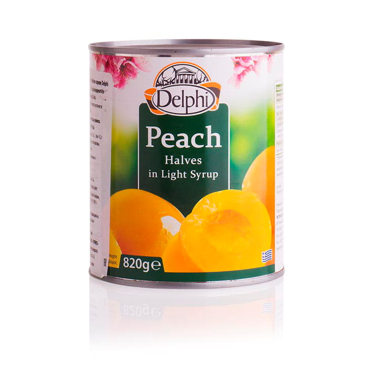 Половинки персика в сиропе DELPHI 820 г Santreyd 14623 - Вид №1