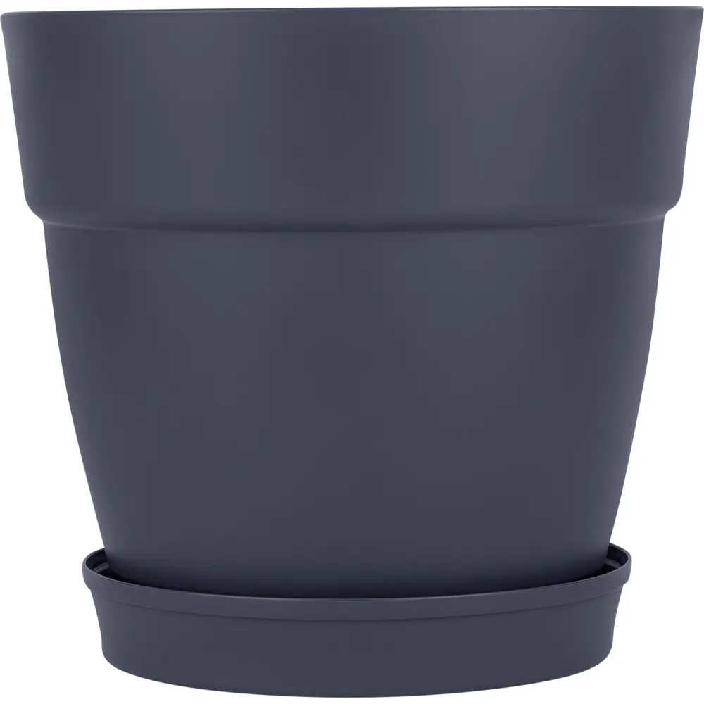 Горшок цветочный Ingreen Villa De Fiori ø46.5 h43 см v48 л пластик вулканический серый STLM-2202595 - Вид №1