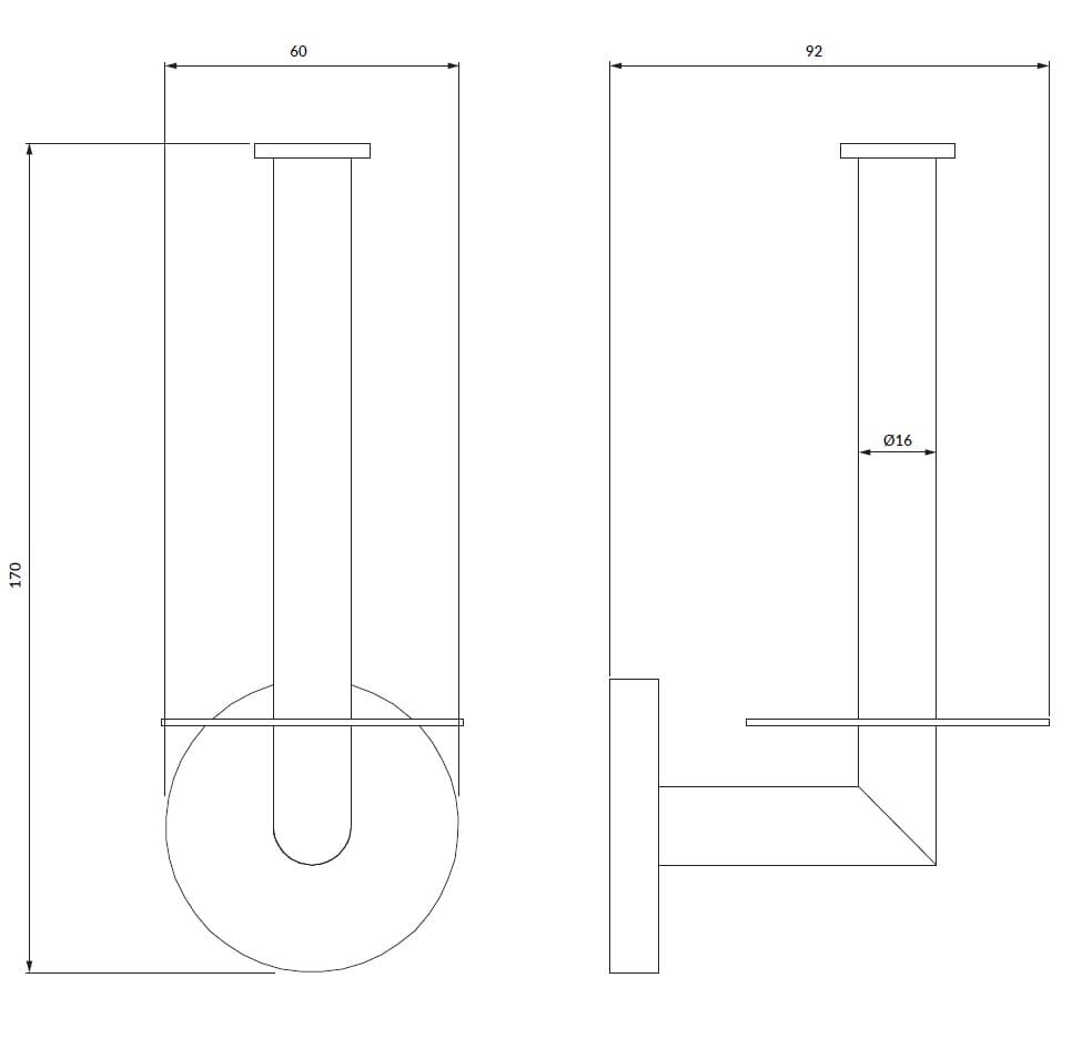 Латунный держатель рулона OMNIRES MODERN PROJECT MP60530CR ARCH-00059939 - Вид №2