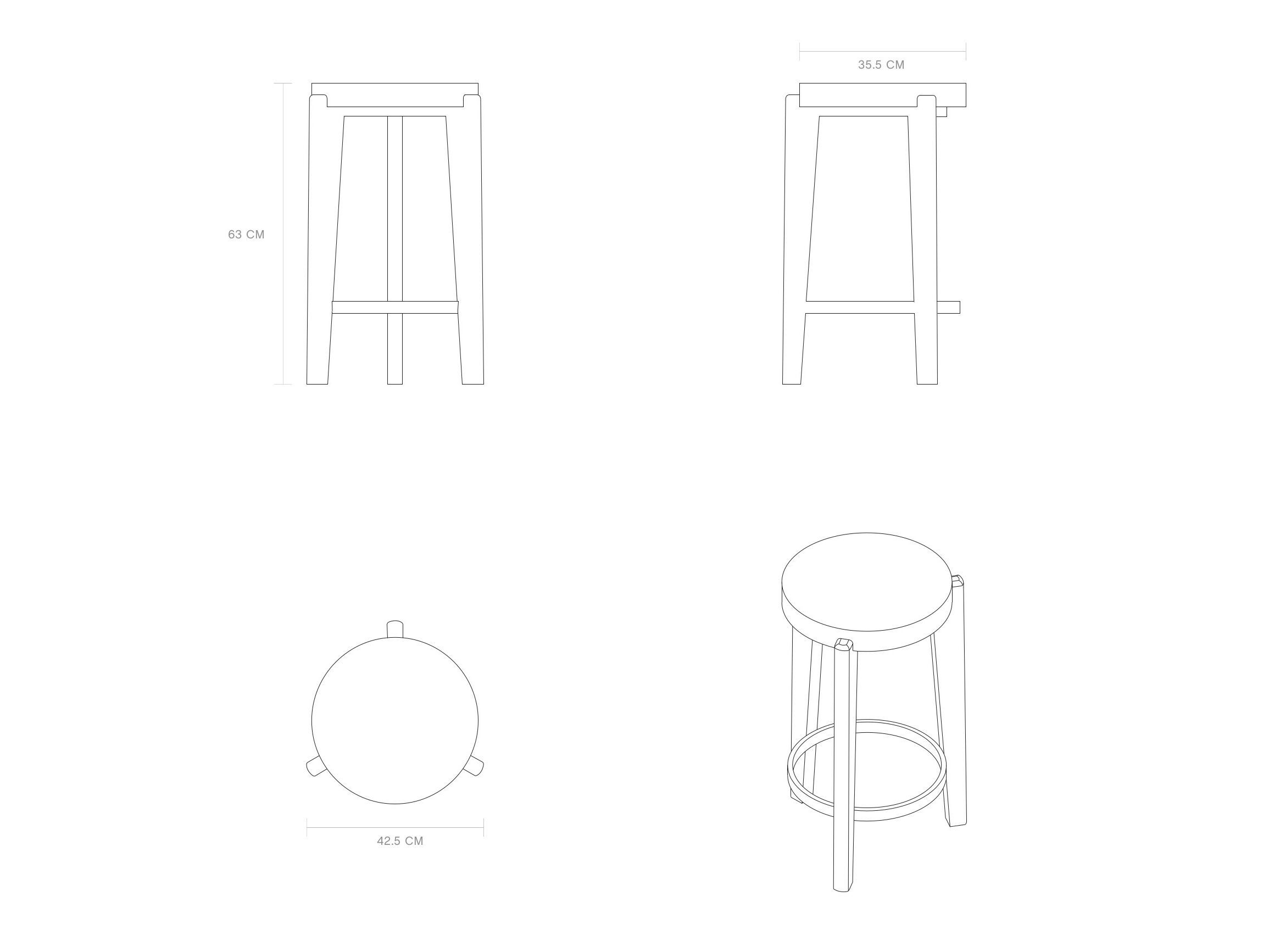 Кухонный стул из тикового дерева с подставкой для ног Phantom Hands Project Chandigarh ARCH-00010816 - Вид №1