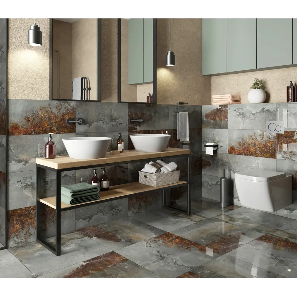 Керамин Этна 1: настенная плитка серого цвета с глянцевым эффектом 89398685 STLM-1574338 - Вид №7