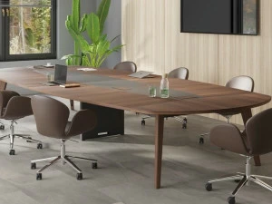 Ersa Овальный стол для совещаний из фанерованной древесины с системой прокладки кабелей Mikado