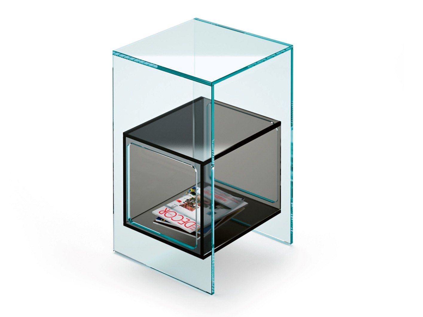 Стеклянный журнальный столик с отсеком для хранения FIAM ITALIA Magique ARCH-00036982 - Вид №3