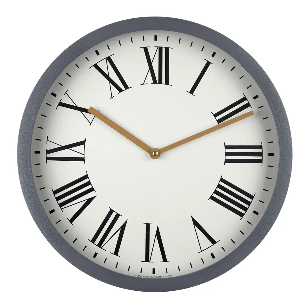 TROYKATIME Настенные часы с римским циферблатом в бело-серых тонах 89408016 STLM-1568674