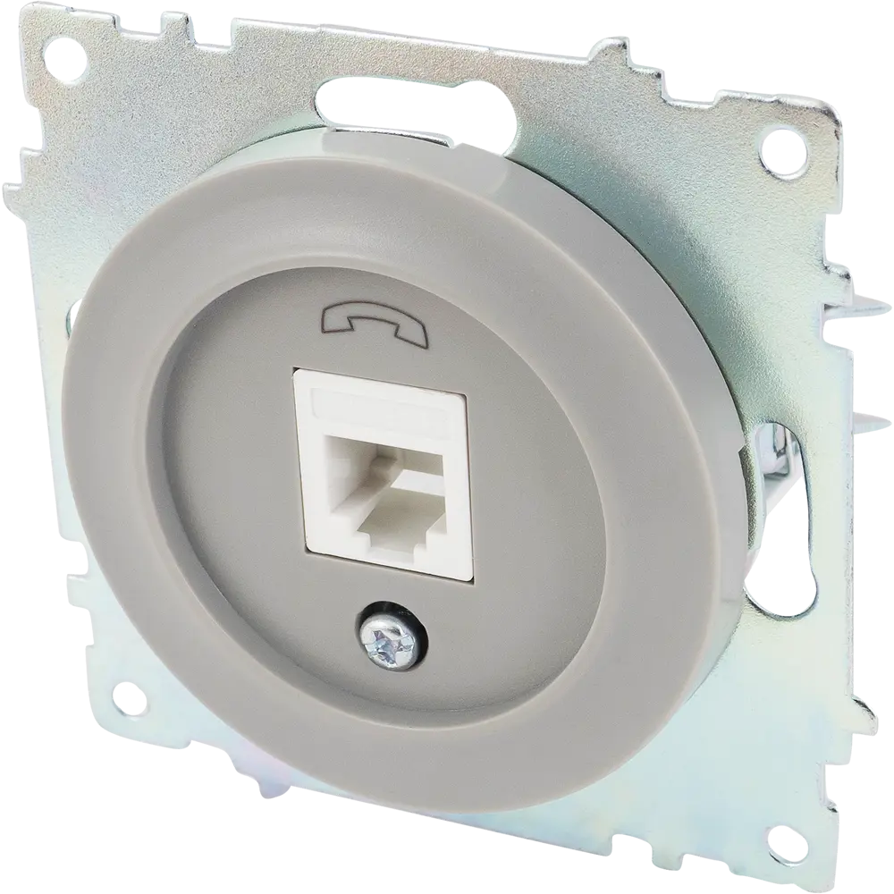 Телефонная розетка OneKeyElectro Florence серая для скрытого монтажа 82127032 STLM-0019917 - Вид №2