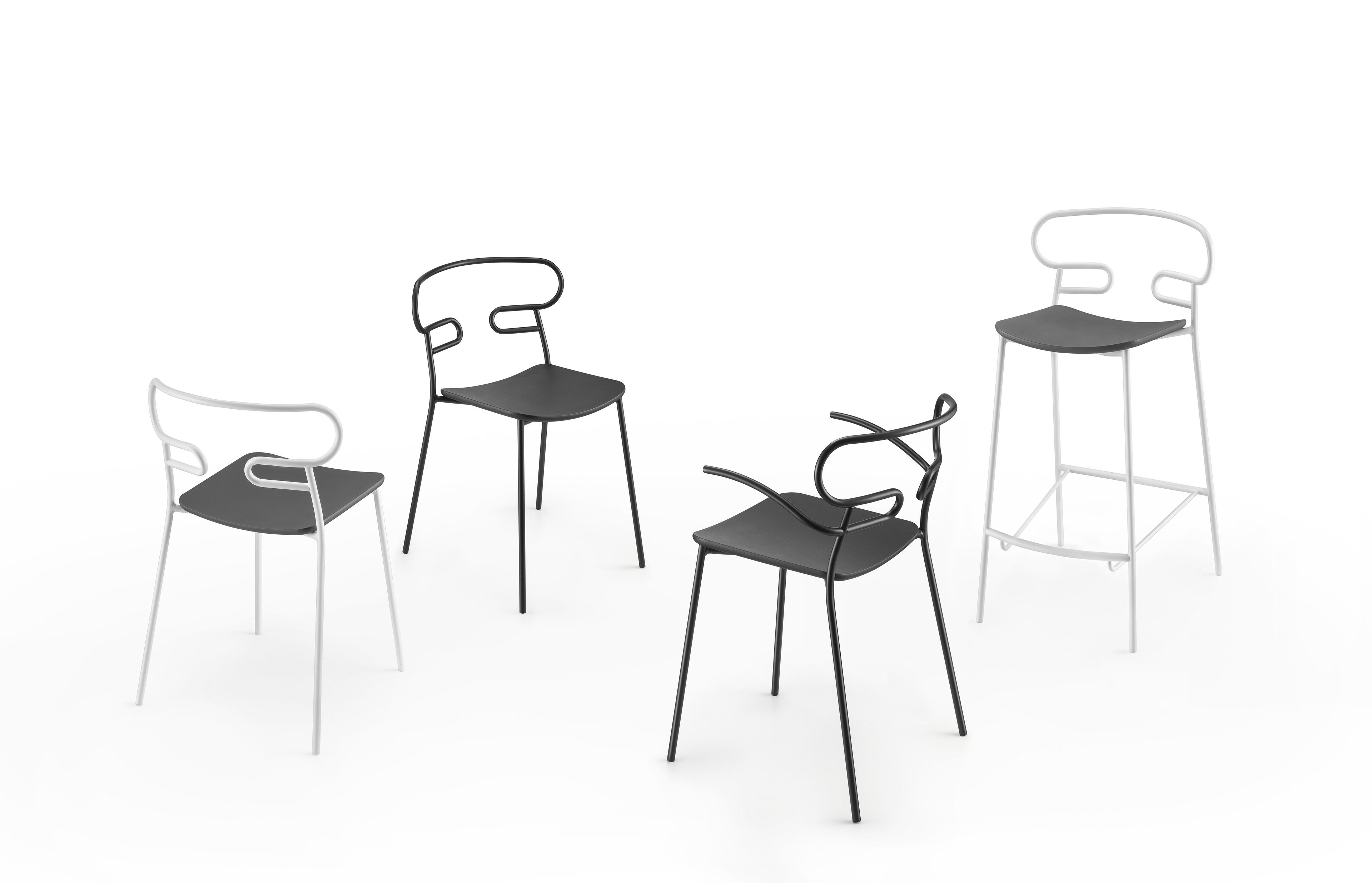 Металлический и полиуретановый табурет с подставкой для ног TrabA' Генуя ARCH-00044939 - Вид №2