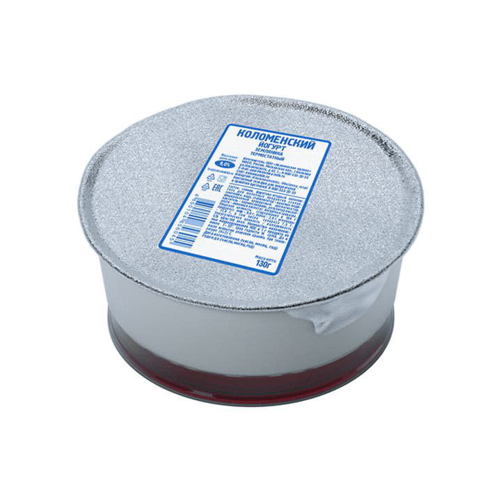 Йогурт Коломенский Земляника термостатный 9% Коломенское молоко 130 г БЗМЖ Santreyd 6119 - Вид №1