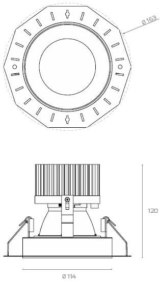 Lightenjin Круглый встраиваемый светодиодный точечный светильник sun-id-1394646 - Вид №2