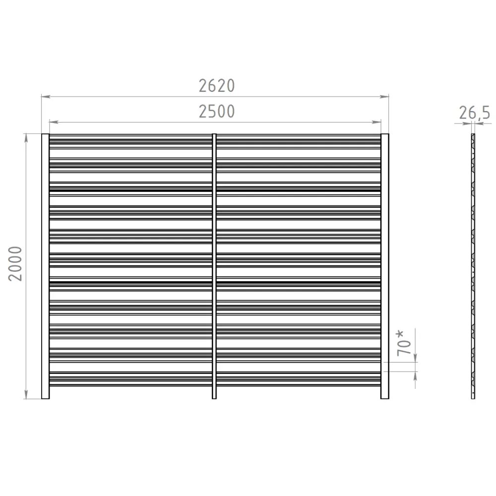 Забор-жалюзи Горизонт 2x2.5 м цвет коричневый 8017 Santreyd STLM-2106915 - Вид №2