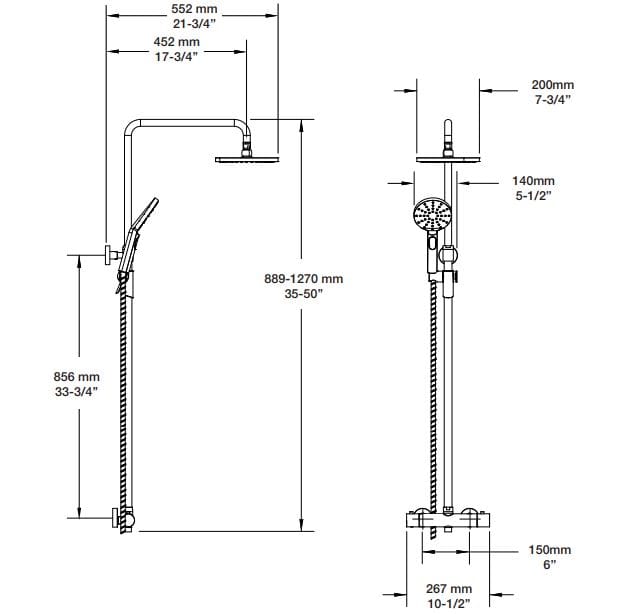 Термостатическая душевая колонна с душем BARIL Sens B45 ARCH-00063022 - Вид №1