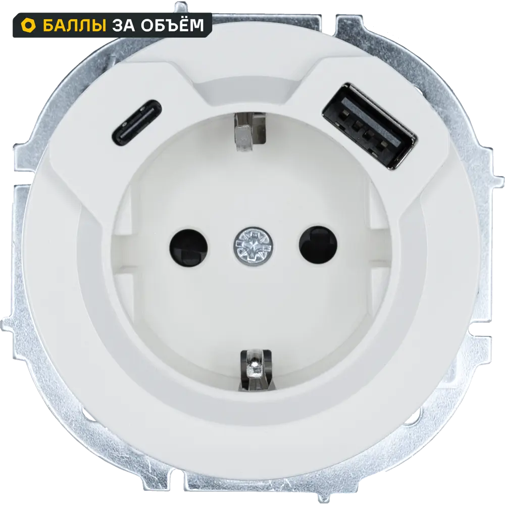 Розетка TC+USB встраиваемая Lezard Osen с заземлением цвет белый STLM-2061853