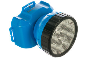 15906472 Налобный аккумуляторный фонарь, 220В, голубой, 12LED, 2 режима, пластик LED5361 12420 Ultraflash