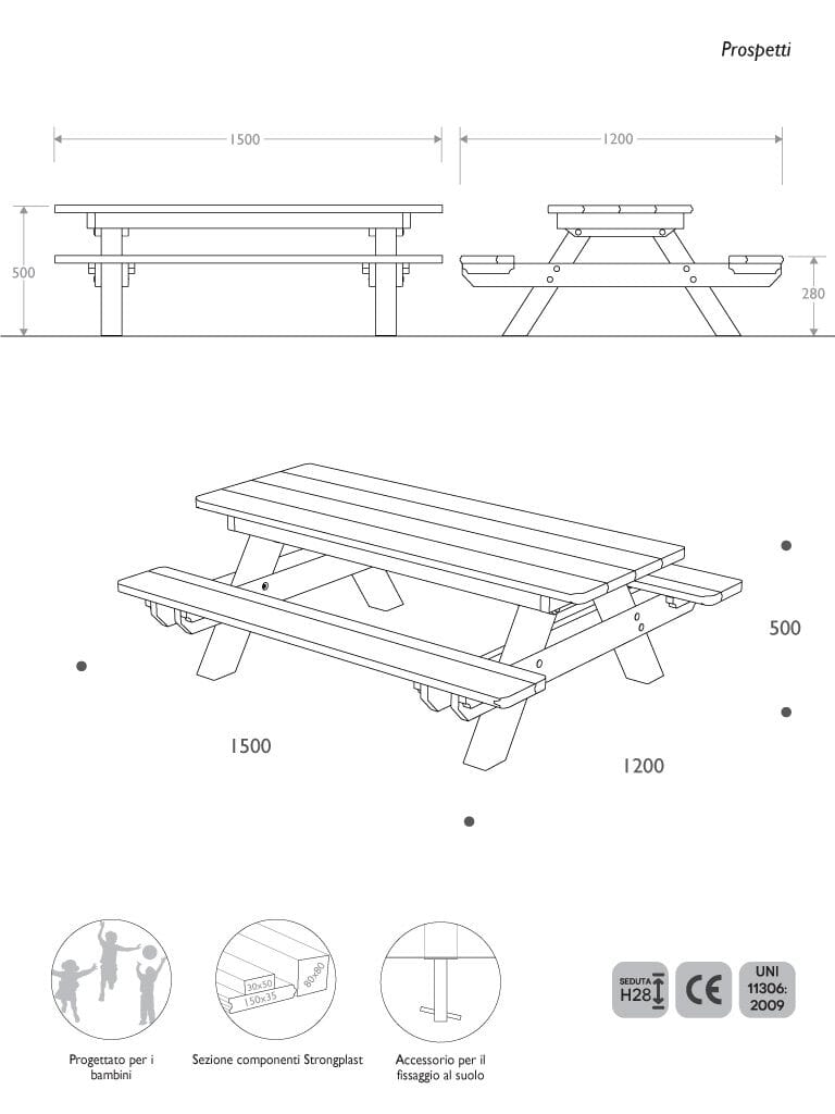 Стол для пикника Strongplast для детей EUROCOMITALIA современная мебель ARCH-00133995 - Вид №2