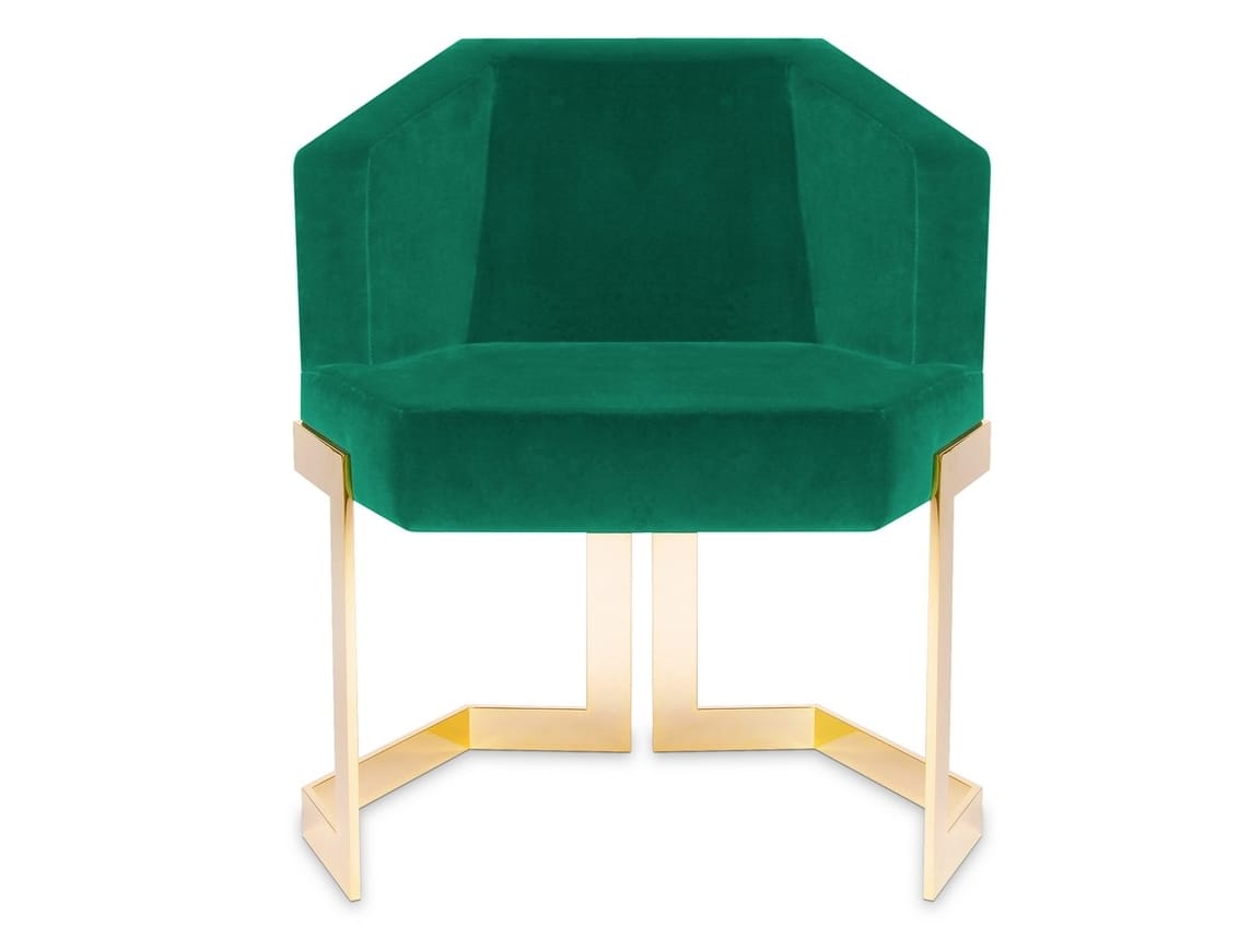 Мягкое бархатное кресло и латунное основание ROYAL STRANGER THE HIVE ARCH-00035233 - Вид №6